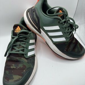 Adidas Camo Green and Orange Athletic Shoes